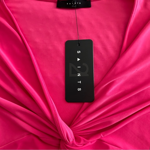 NWT 21 Saints Twisted Sister Bodysuit in Hot Pink - Picture 4 of 6